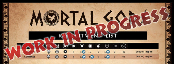 Mortal Gods, A work in progress - update 1