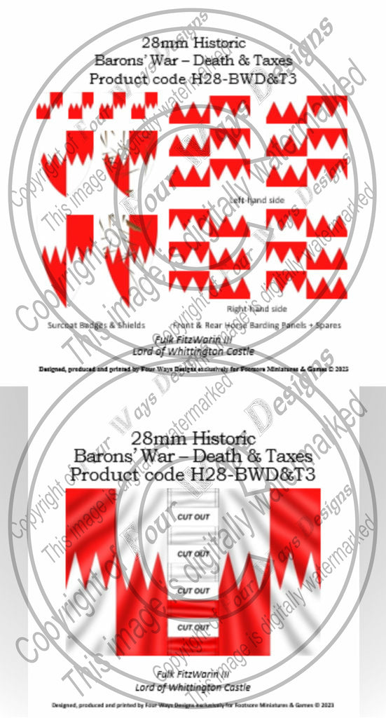 Death & Taxes - Fulk FitzWarin III Decals & Banner set