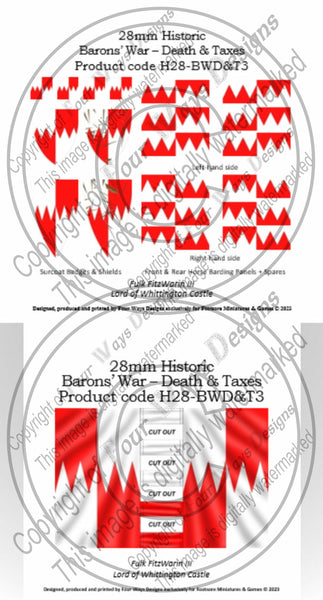 Death & Taxes - Fulk FitzWarin III Decals & Banner set