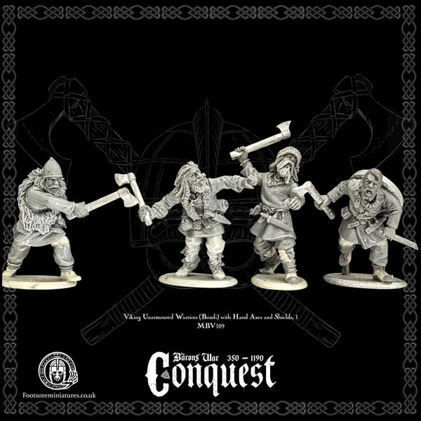 Viking Unarmoured Warriors (Bondi) with Hand Axes and Shields, 1