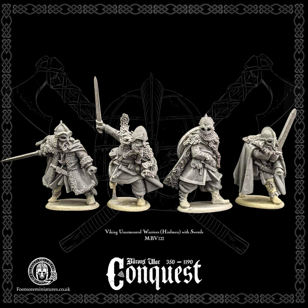 Viking Unarmoured Warriors (Hirdmen) with Swords, for Footsore Miniatures 'Conquest' Vikings.