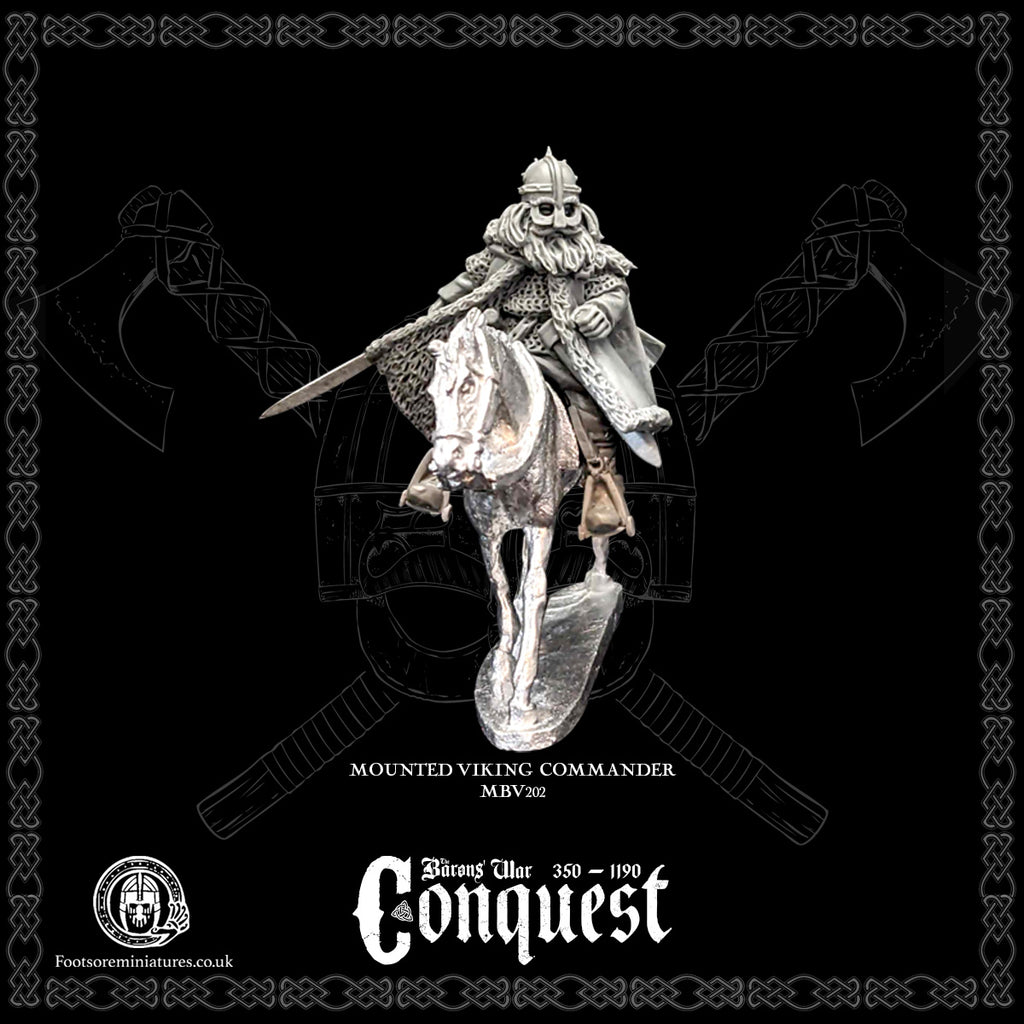 Mounted Viking Commander from the Footsore Miniatures 'Conquest' range