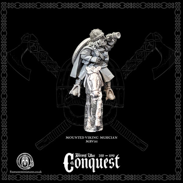 Mounted Viking Musician from the Footsore Miniatures 'Conquest' range