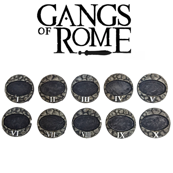 Cutout Cobbled Bases with Roman Numerals