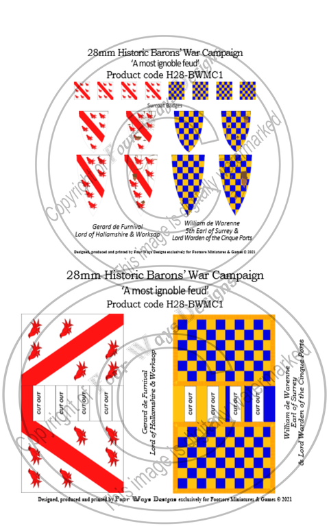 Gerard de Furnival & William de Warenne, Banners + Decals