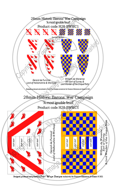 Gerard de Furnival & William de Warenne, Banners + Decals