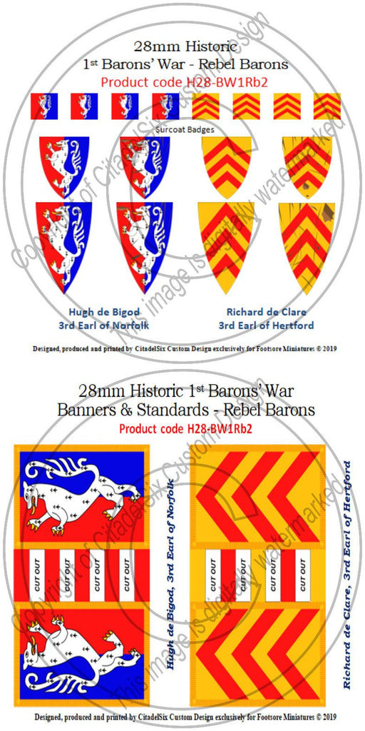 Hugh de Bigod & Richard de Clare, Banners + Decals