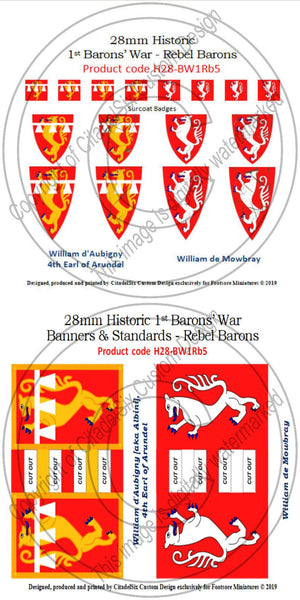 William d'Aubigny & William de Mowbray, Banners + Decals