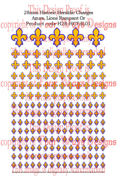 Heraldic devices - Azure, Semy-de-Lis