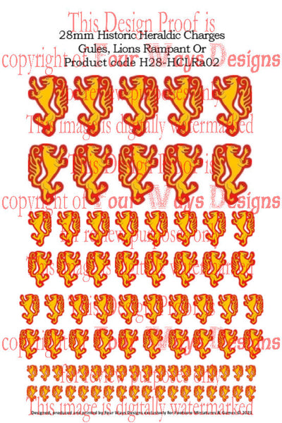 Heraldic devices - Gules, Lions Rampant