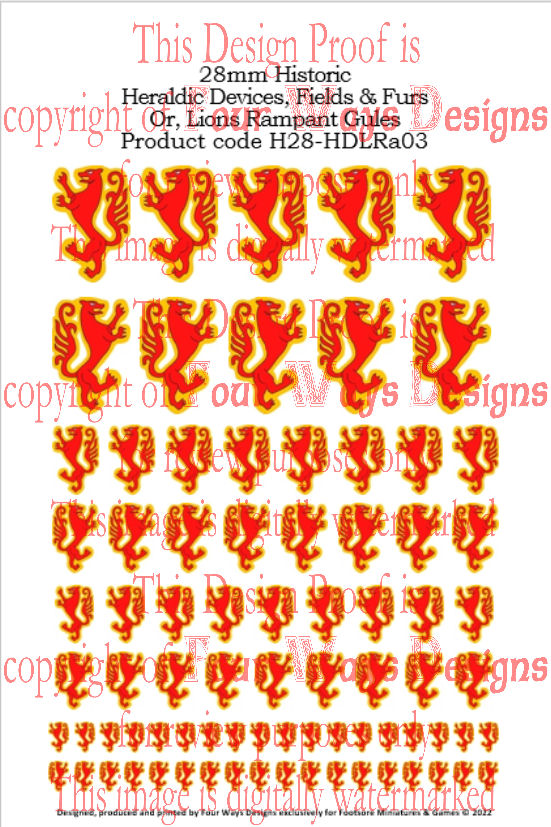 Or, Lions Rampant Gules