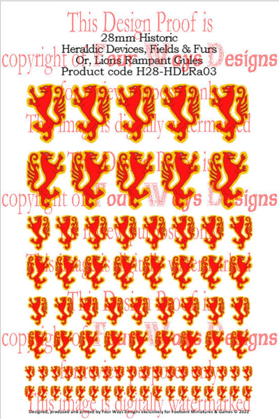 Or, Lions Rampant Gules