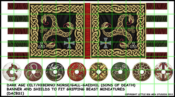 Dark Age Celt banner and shields