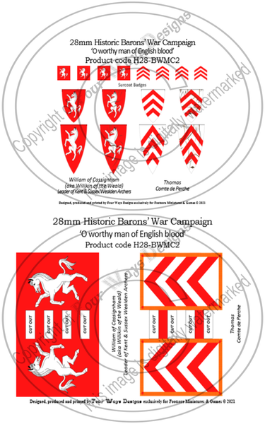 Thomas, Count of Perche & William of Cassingham, Banners + Decals