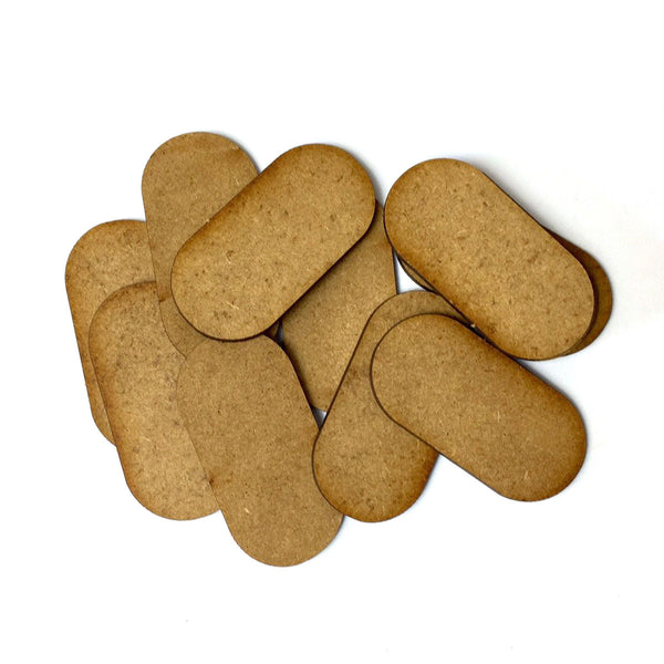 Pill shaped MDF Bases (12 Pack)