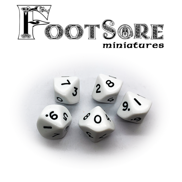 White d10 Dice (5)