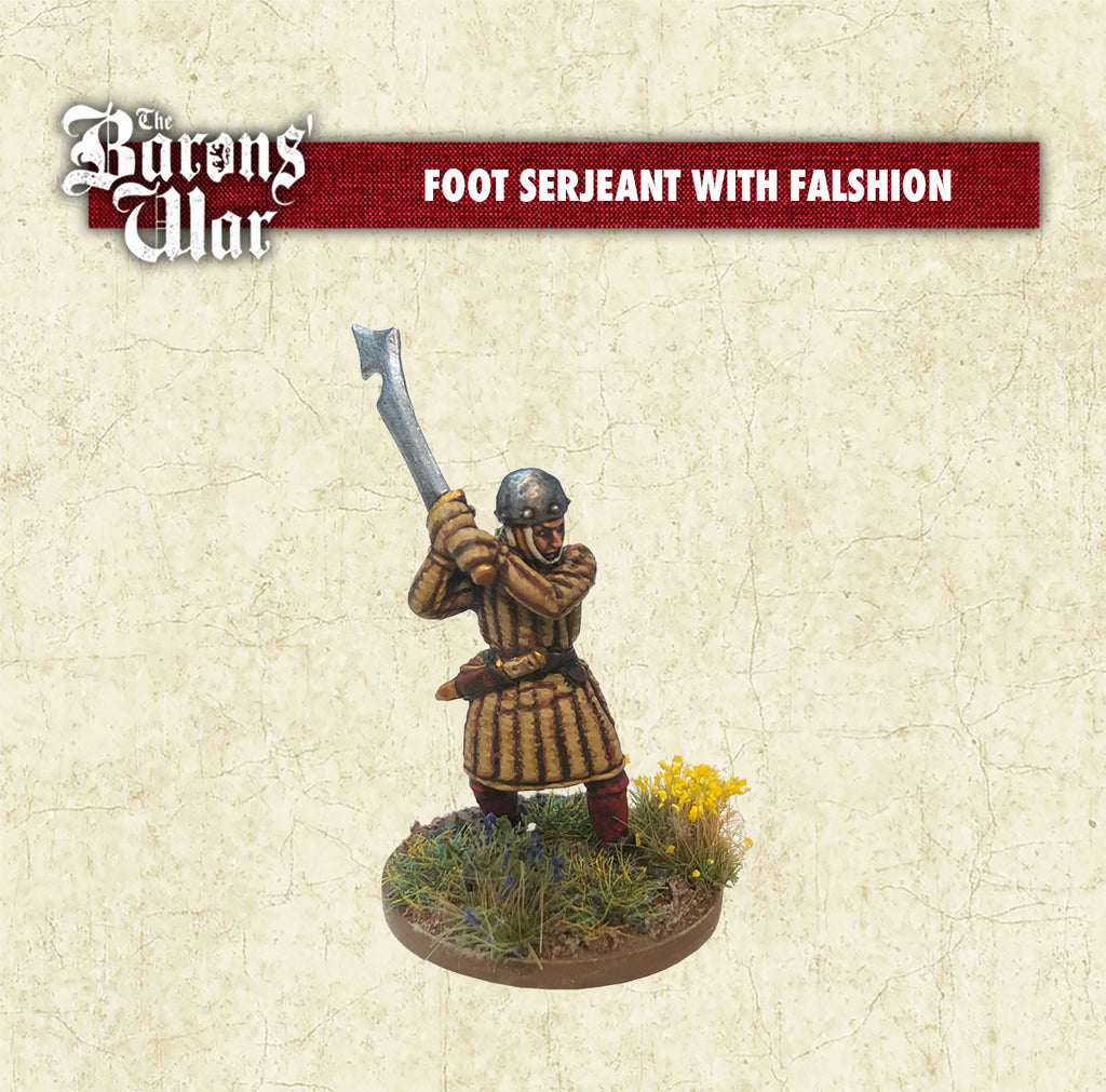 Miniature figure of a foot serjeant with falshion from 'The Barons War' 