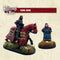 Two miniature figures of King John, one foot & one on horseback, from 'The Barons' War range.