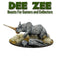 Picture of a young Elasmotherium model, the largest known true rhinoceros. Left side