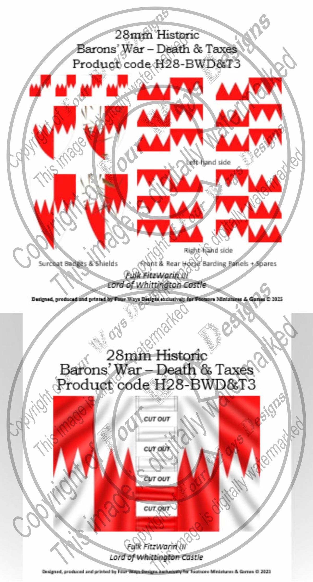 Death & Taxes - Fulk FitzWarin III Decals & Banner set