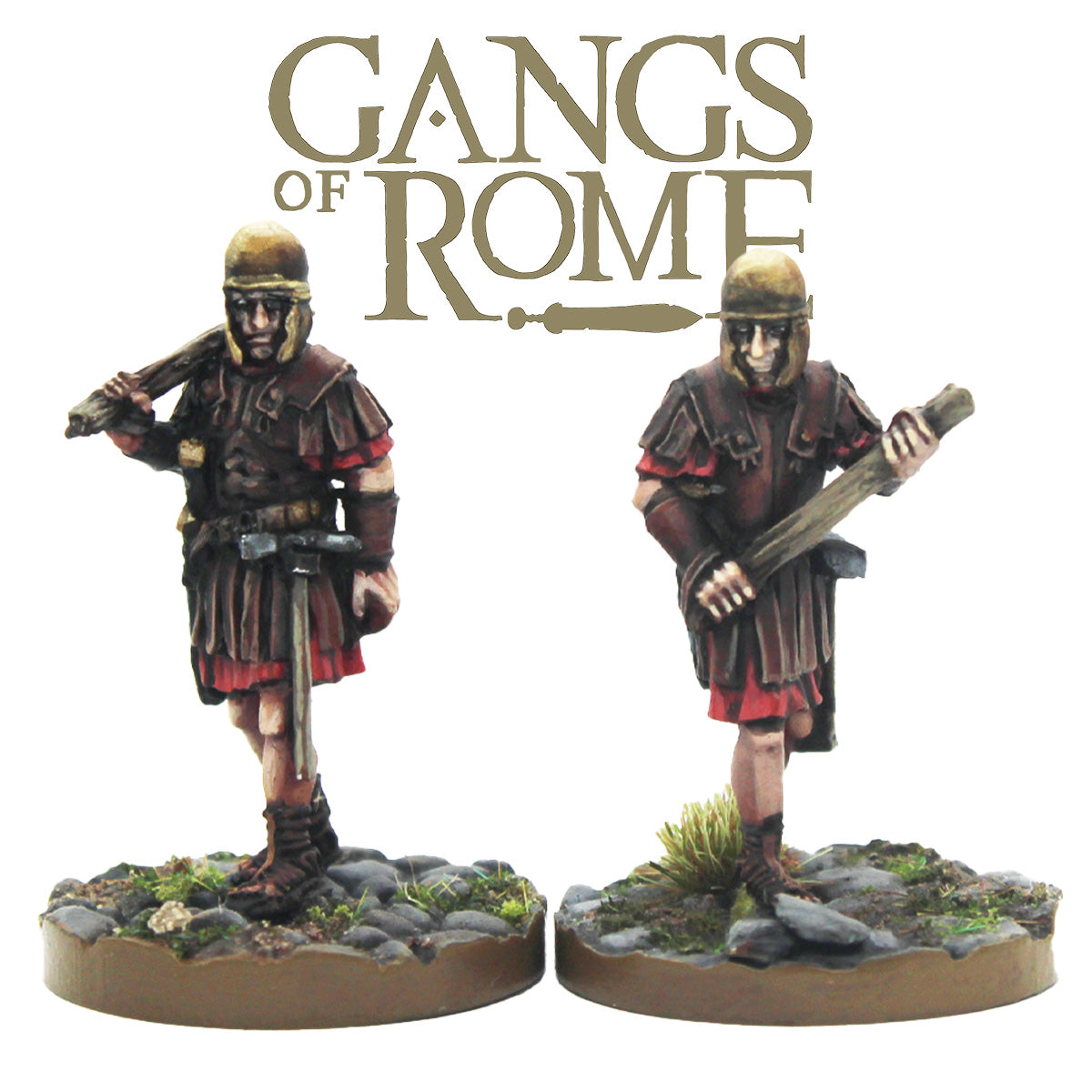 Two Vigiles Urbani with big sticks for Footsore Miniatures 'Gangs Of Rome' range.