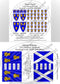 28mm scale model packaging for 12th-century Scottish flags and crests with product code H28-BWAS03.