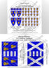 28mm scale model packaging for 12th-century Scottish flags and crests with product code H28-BWAS03.