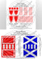 28mm Historic 12th Century Scottish miniature product packaging with red and blue flags. H28-BWAS12