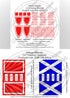 28mm Historic 12th Century Scottish miniature product packaging with red and blue flags. H28-BWAS12