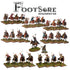 A painted Hun raiding party, displaying 29 mounted Hun Warriors and one dismounted warrior on a white background from Footsore Miniatures