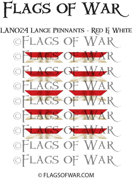 LAN024 Lance Pennants - Red & White