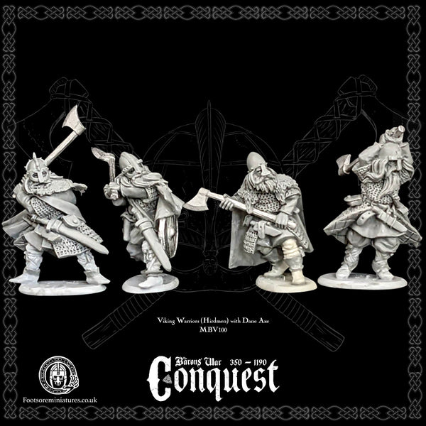 Viking Warriors (Hirdmen) with Dane Axes for Footsore Miniatures 'Conquest' range.