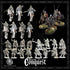 Viking Warrior deal - 26 foot and mounted figures on black background