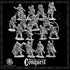 Valkyrie Host - 16 metal figures of Viking Valkyries on black background