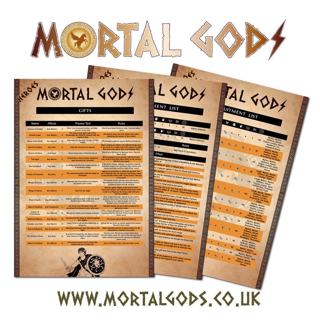 Digital Mortal Gods Mythic Heroes list