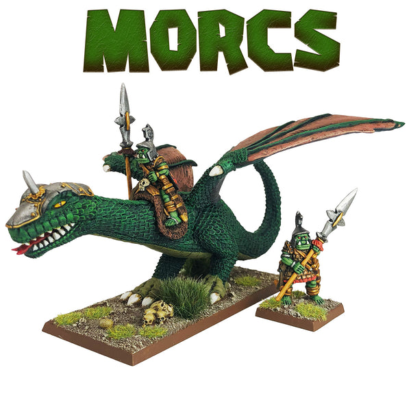 Orc General, King Fiyar riding a deadly War Wyvern.
