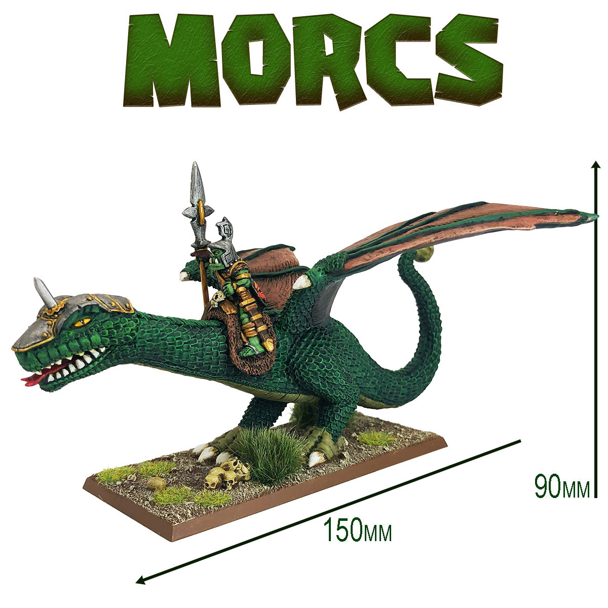 Orc General, King Fiyar riding a deadly War Wyvern.