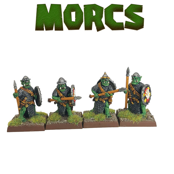 Orc Warriors with Spears and Helmets, Advancing
