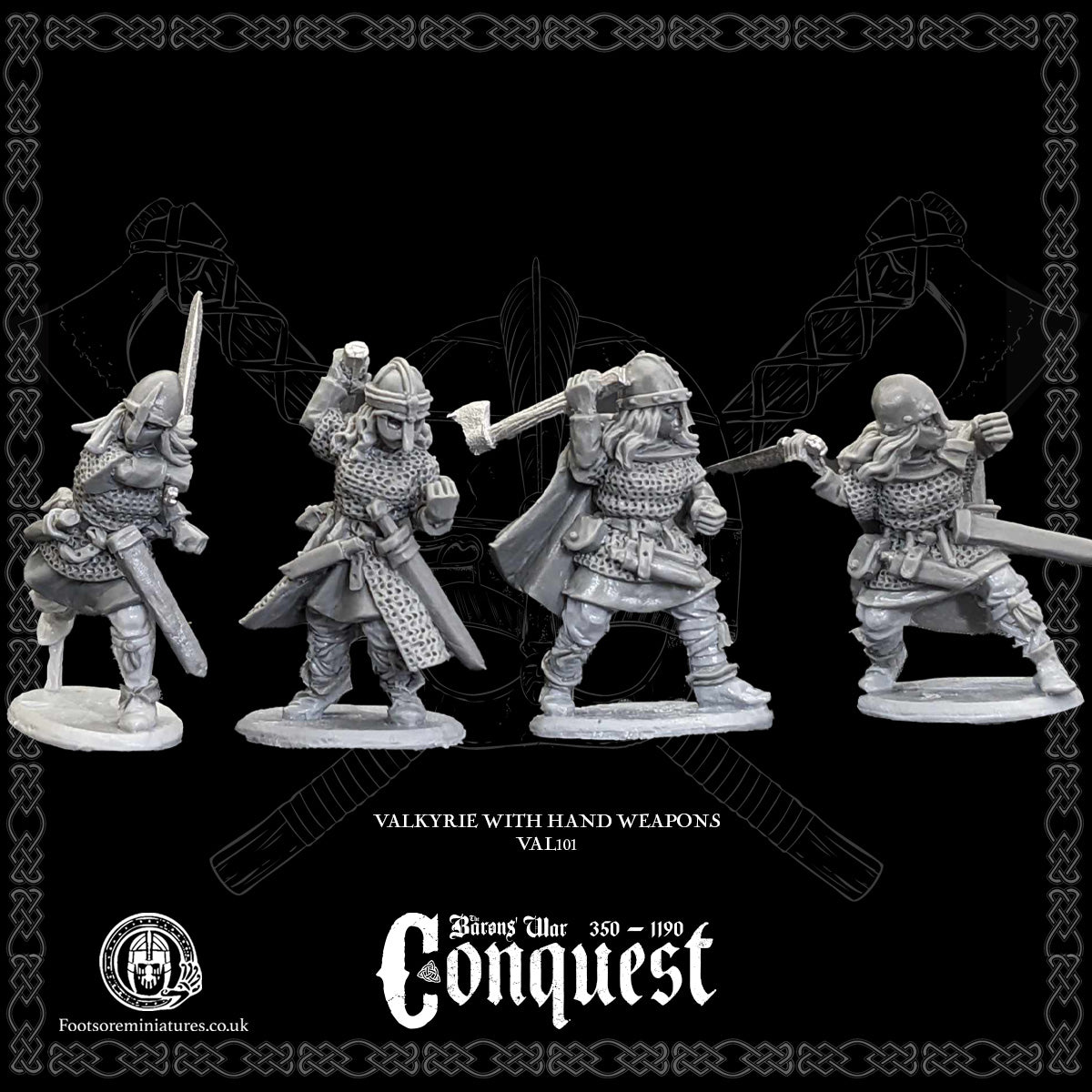Valkyrie with hand weapons for Footsore Miniatures 'Conquest' Vikings.