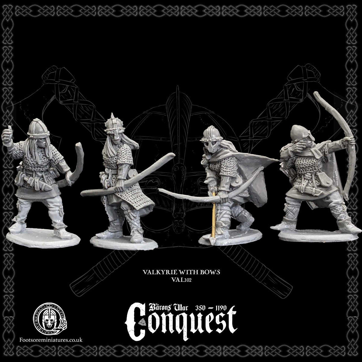 Valkyrie with bows for Footsore Miniatures 'Conquest' Vikings.