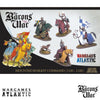 Set of mounted knight Command figurines with 'Wargames Atlantic' branding on a promotional background.