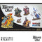 Set of mounted knight Command figurines with 'Wargames Atlantic' branding on a promotional background.