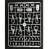 A grey, unpainted miniature figurine sprue (front) of Egyptian Archers and Spearmen, by Wargames Atlantic.  