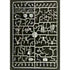 A plastic sprue containing various unpainted Dark Age Horse rider miniature figurines and accessories for model building, photographed against a solid black background.