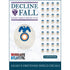 Product packaging for 'Decline Fall' waterslide decals by Wargames Atlantic, featuring the design of Legio X Pretensis shield decals. The packaging displays a preview of the main decal design (an eagle over a circular shield with blue, gold, and orange details) and a sheet of 36 smaller identical decals on the right side, set against a white marble background.