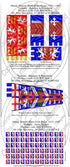 Set of flags with text and symbols on a white background