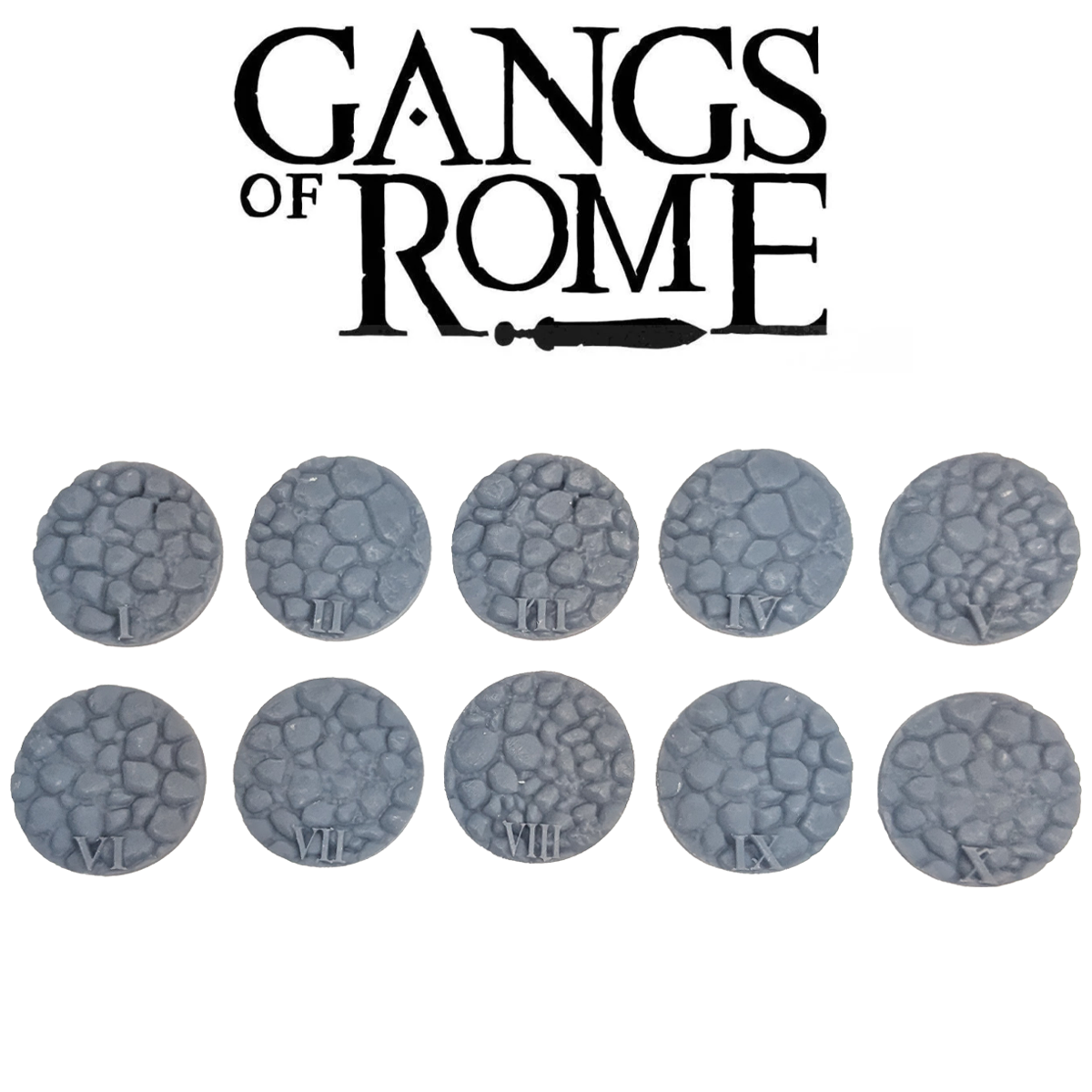 Solid Cobbled Bases with Roman Numerals