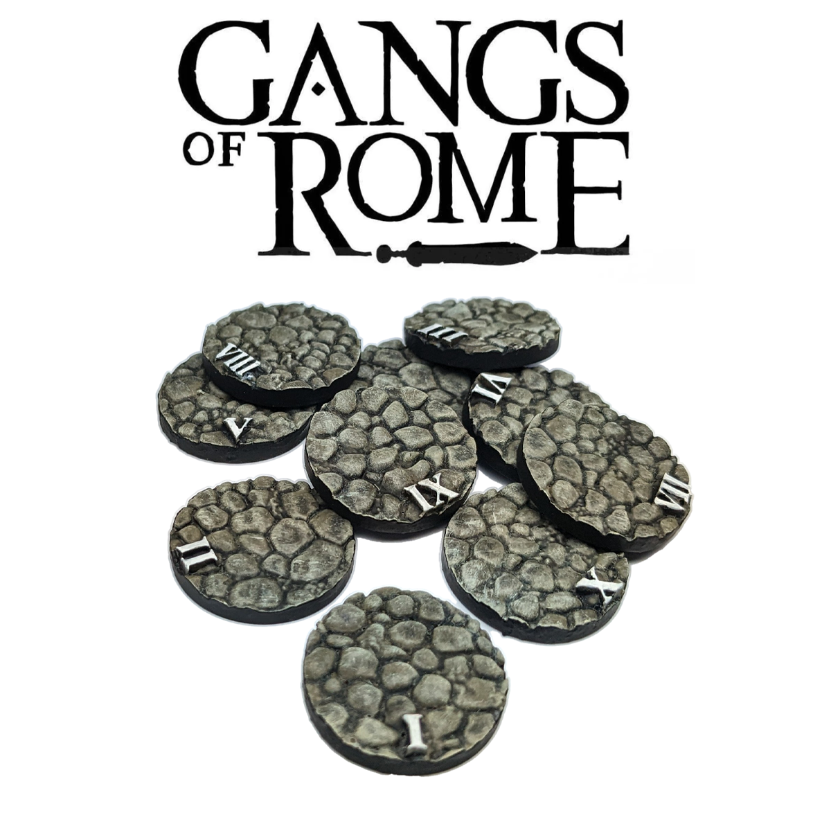 Solid Cobbled Bases with Roman Numerals