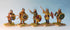 A set of four miniature figures representing Goth Heavy Cavalry, mounted on horses, with armor and weapons detailed for a historical or fantasy game setting.