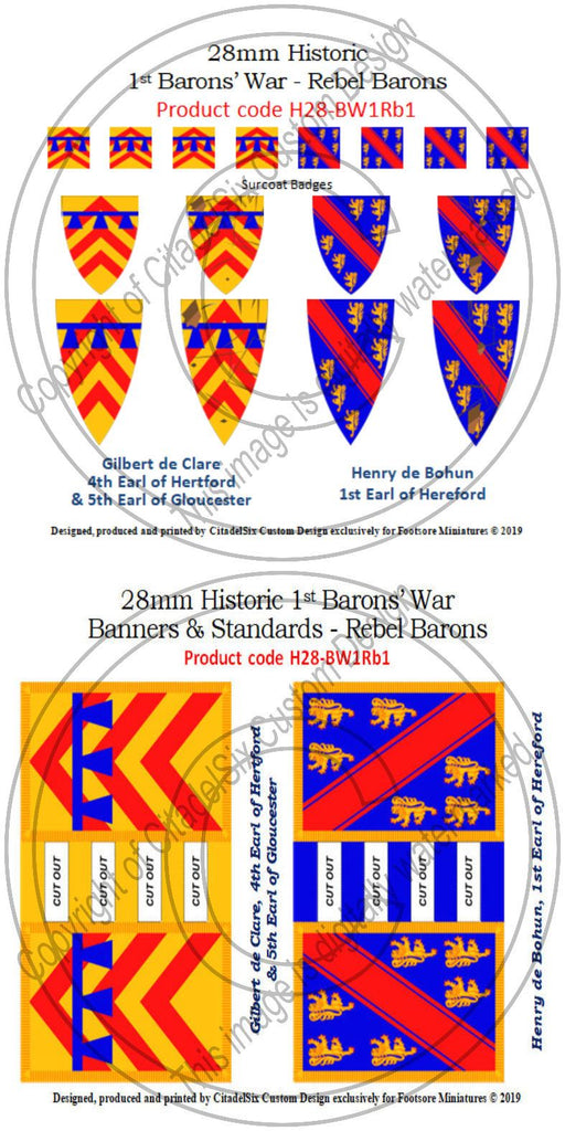 Gilbert de Clare & Henry de Bohun, Banners + Decals